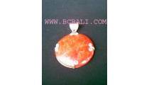 Red Coral Silver 925 Pendants Shells